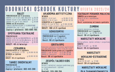 Zdjęcie do NOWY ROZKŁAD ZAJĘĆ NA SEZON 2023/24!